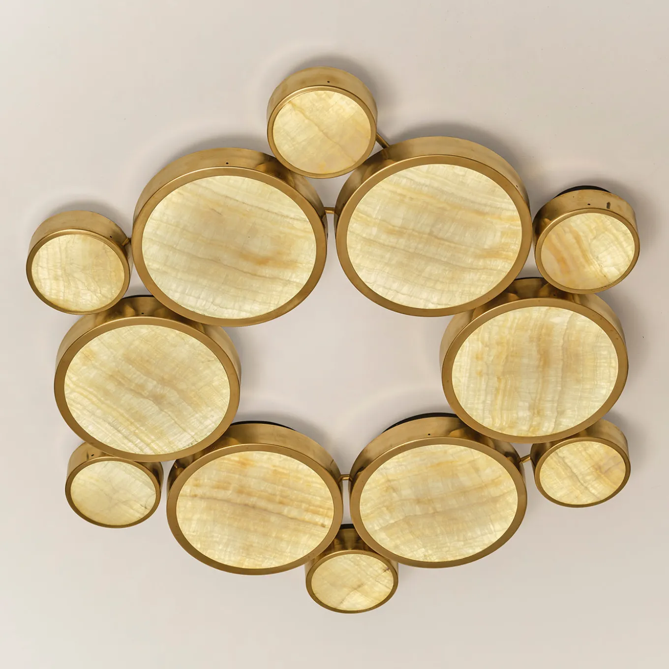 Gran Costellazione Cassiopea Marble & Brass Onyx Flush Mount Chandelier