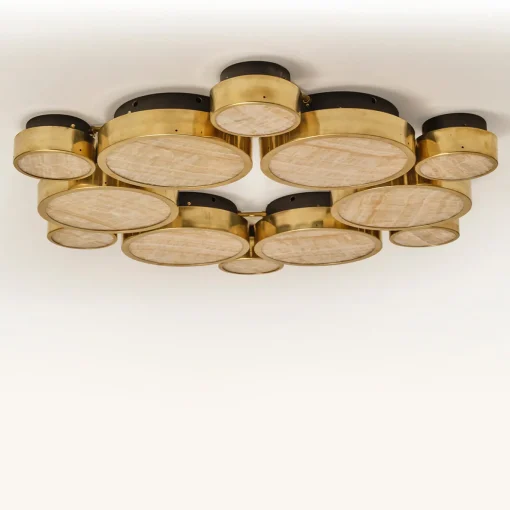 Gran Costellazione Cassiopea Marble & Brass Onyx Flush Mount Chandelier