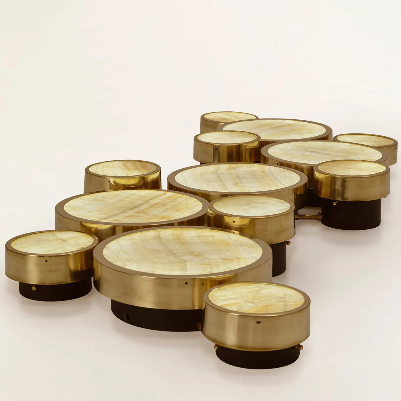 Gran Costellazione Orion Marble & Brass Onyx Flush Mount Chandelier