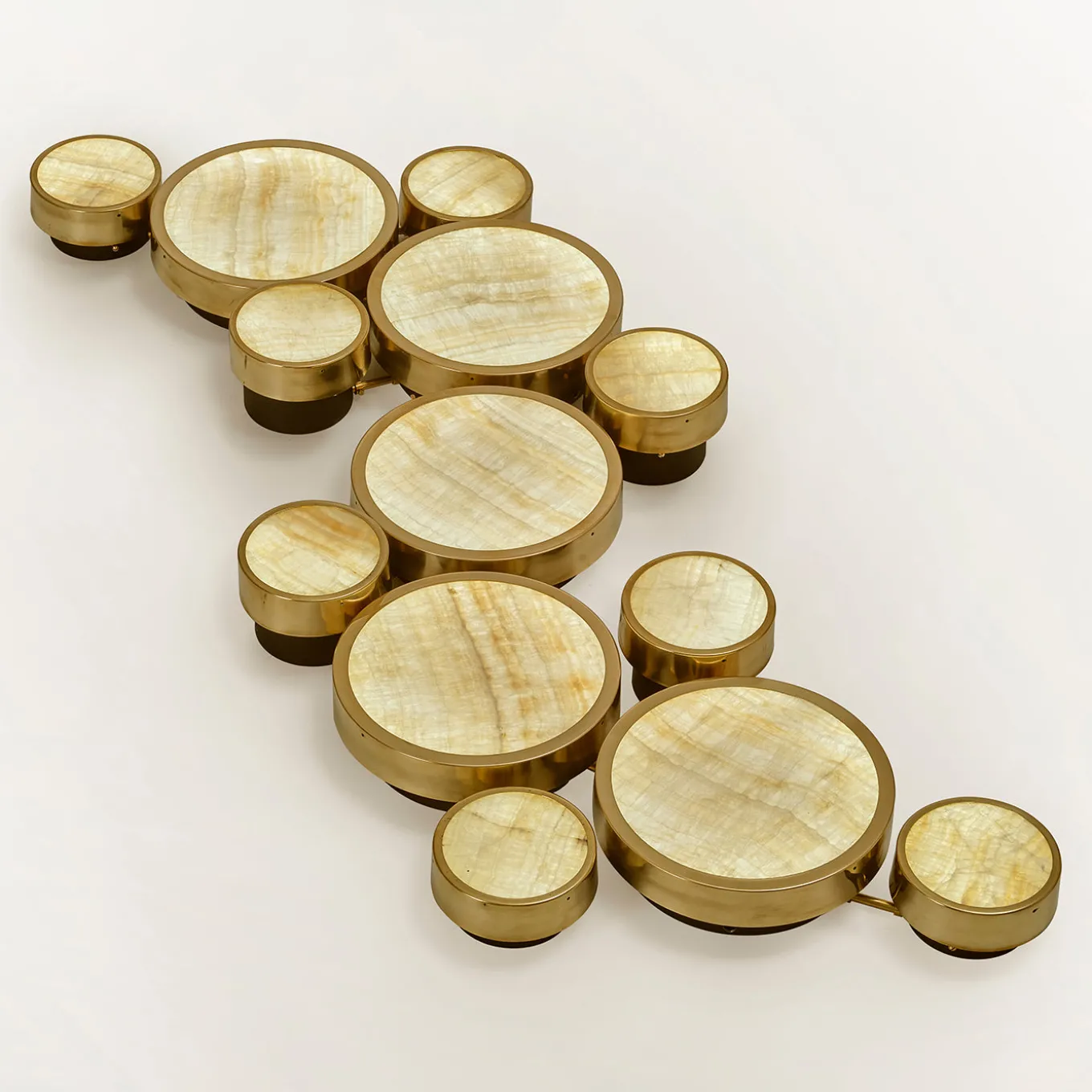 Gran Costellazione Orion Marble & Brass Onyx Flush Mount Chandelier