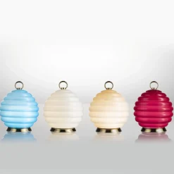 Gran Deco Light-Blue Murano Glass Rechargeable Table Lamp