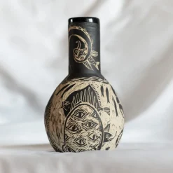 Granchio Beige and Black Grès Small Vase