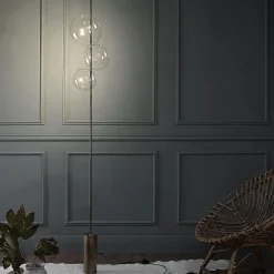 Grandine Three-Light Aged Brushed Brass Floor Lamp