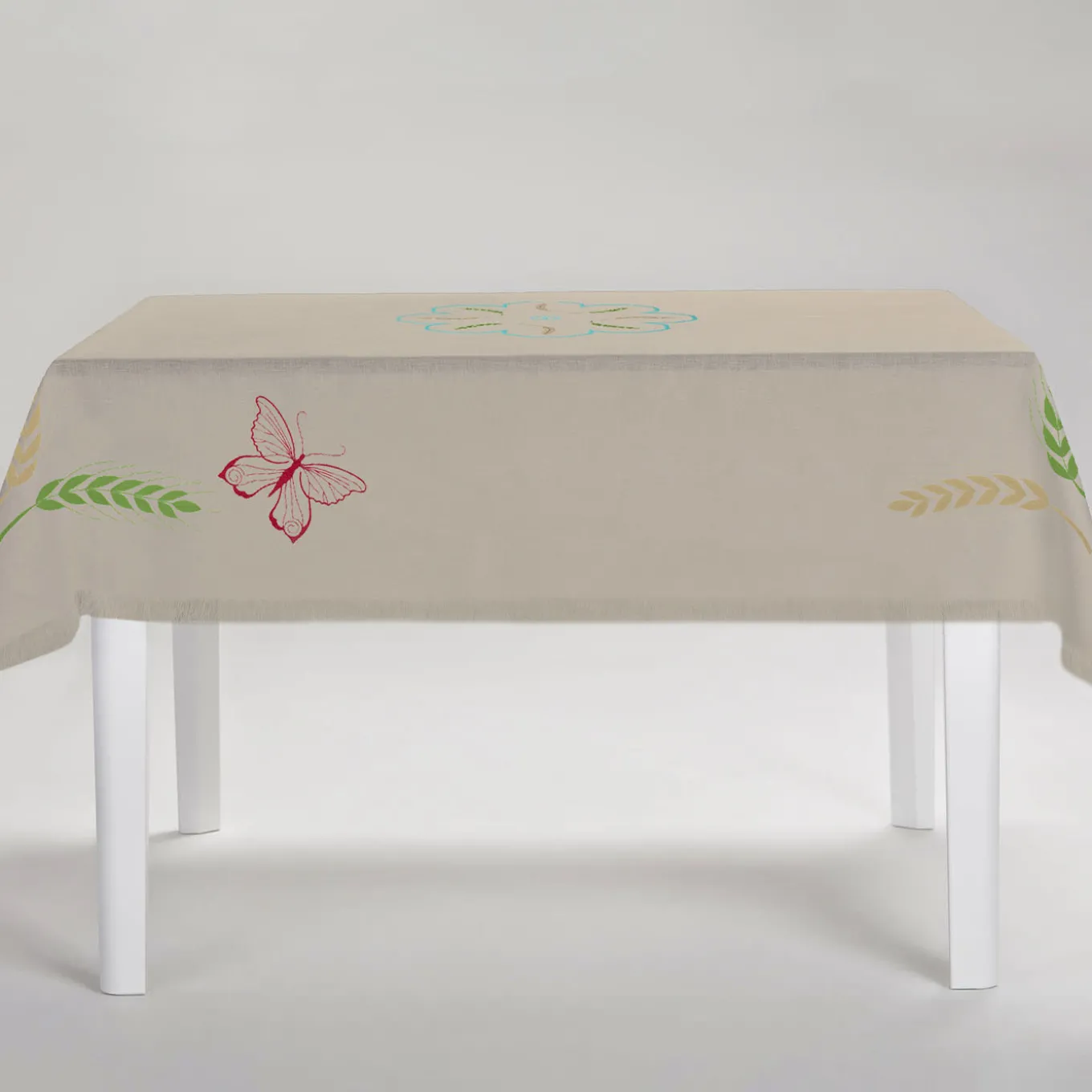 Grano Multicolor Rectangular Taupe Tablecloth