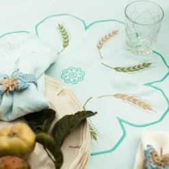 Grano Multicolor Rectangular Turquoise Tablecloth