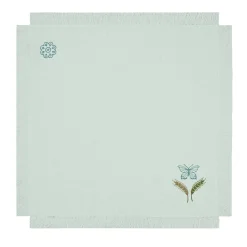 Grano Multicolor Set of 6 Fringed Pastel-Green Napkins