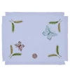 Grano Set of 2 Embroidered Fringed Azure Table Mats
