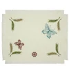 Grano Set of 2 Embroidered Fringed Ivory Table Mats