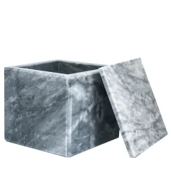 Gray Bardiglio Marble Cubic Box with Lid