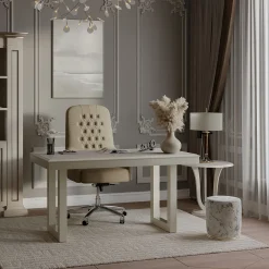 Gray capitonné Swivel Office chair from Studio Privè Collection