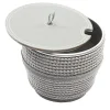 Gray Eco-Leather Coffee Container with Lid and Rope Inserts