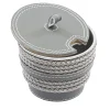 Gray Eco-Leather Sugar Bowl with Rope Inserts