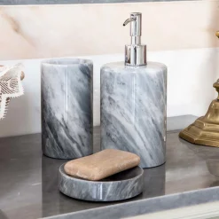 Gray Marble 3-Piece Bathroom Set