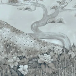 Gray Palawan Cotton Wallcovering Fabric