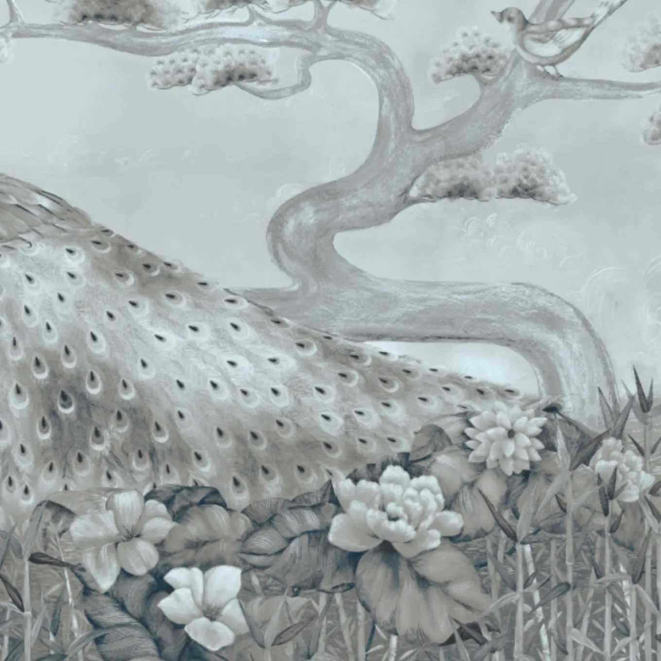 Gray Palawan Cotton Wallcovering Fabric