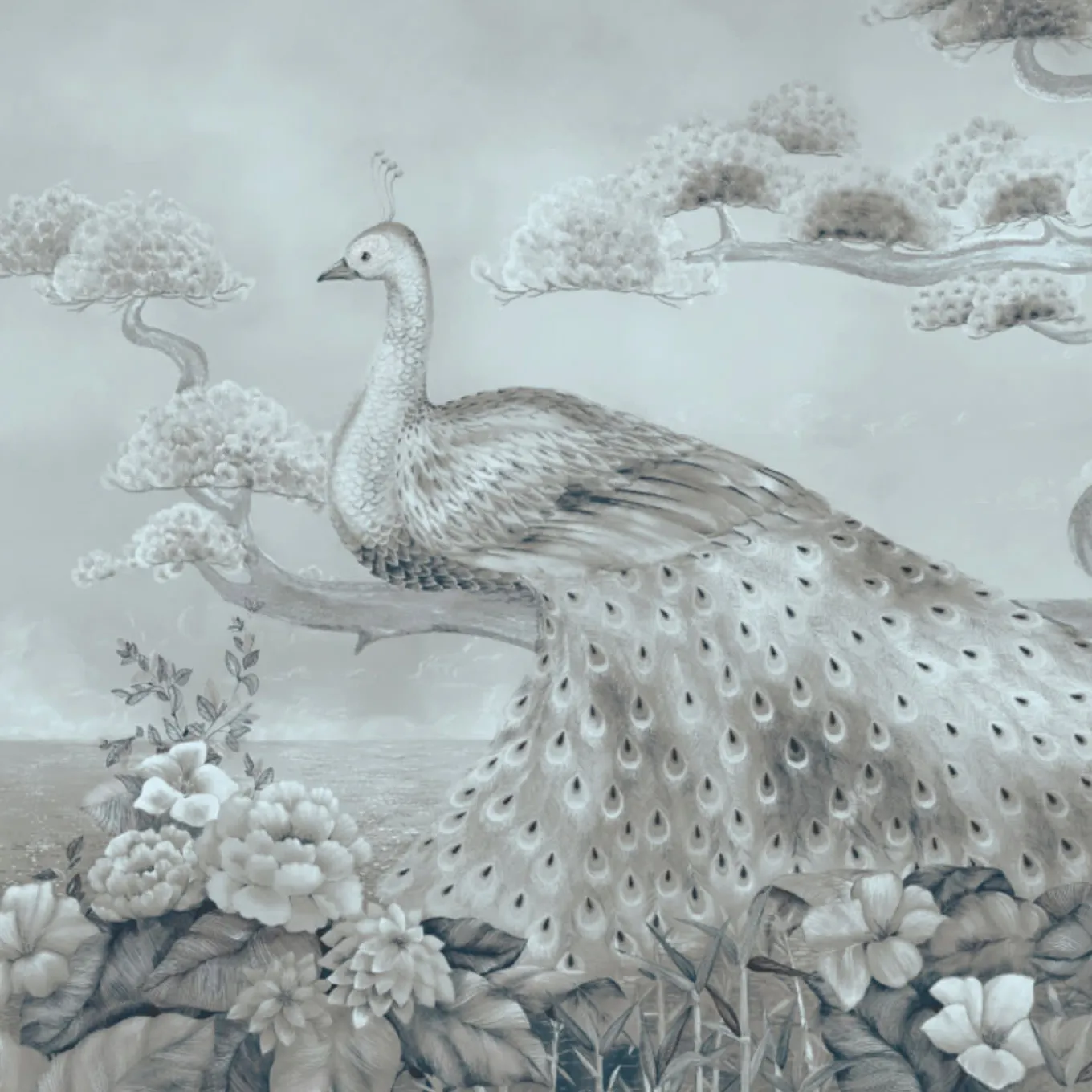 Gray Palawan Cotton Wallcovering Fabric