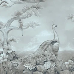 Gray Palawan Cotton Wallcovering Fabric