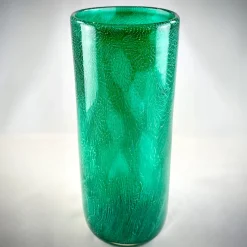 Green & White Filigree Murrine Vase