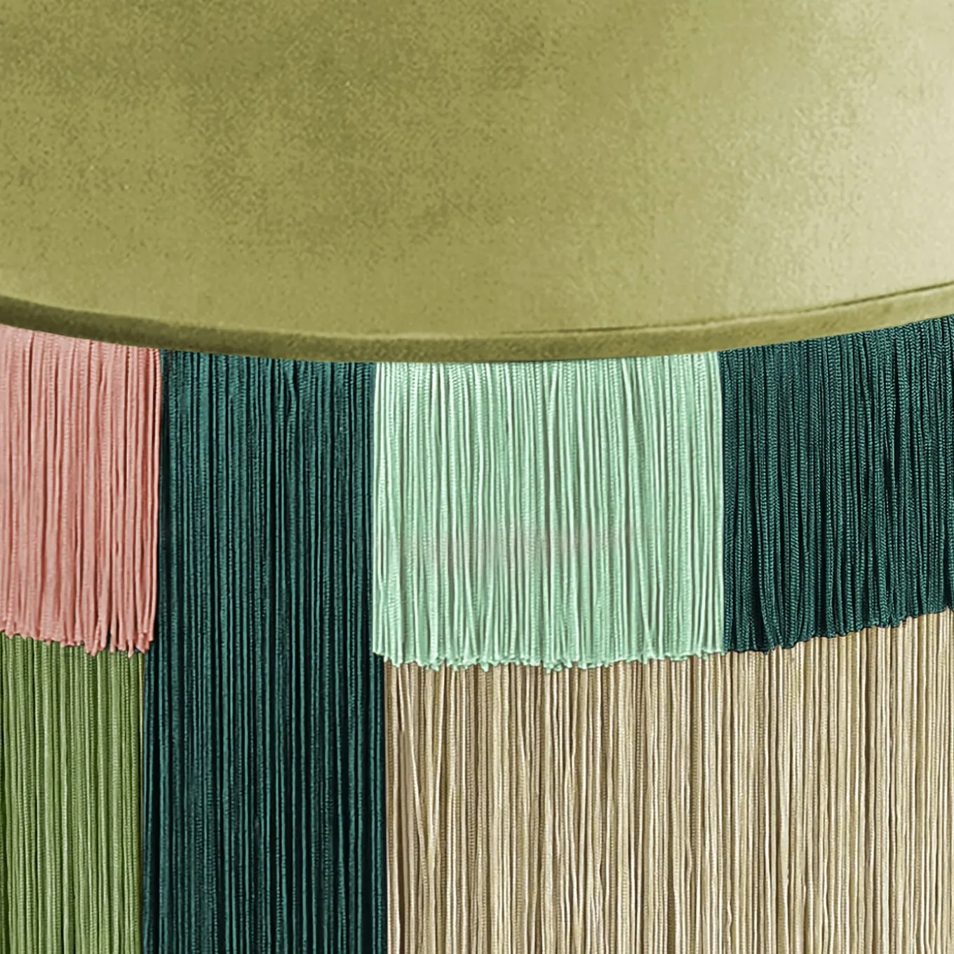 Green and Pink Couture Geometric Wien Pouf