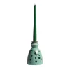 Green Ceramic Candlestick with 4 Scented Candles