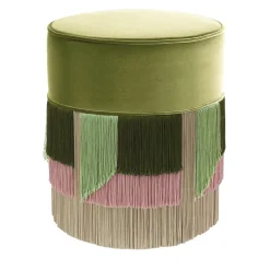 Green Couture Geometric Flo Round Pouf