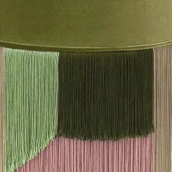 Green Couture Geometric Flo Round Pouf