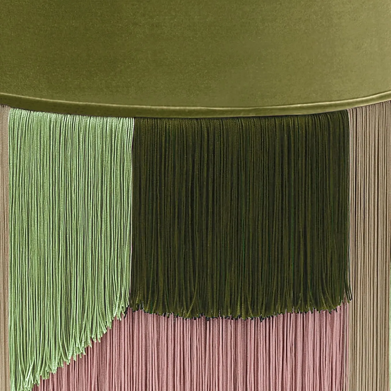 Green Couture Geometric Flo Round Pouf