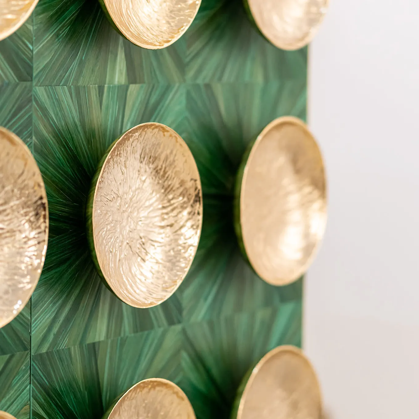 GREEN FRENCH STRAW BAR CABINET