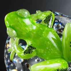 Green Glass Frog On Sphere