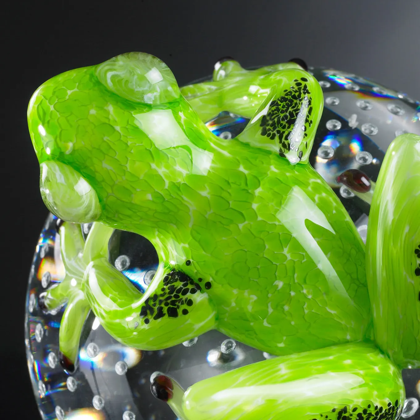 Green Glass Frog On Sphere