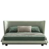 Green leather bed