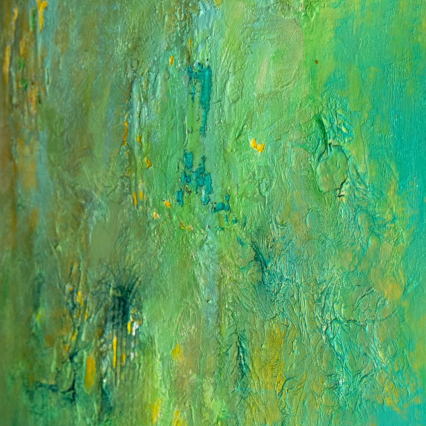 Green Rebirth Abstract Painting by Giuseppe Caiafa