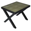 Green Shagreen Leather Side Table