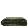 Green Velvet & Linen Blanket