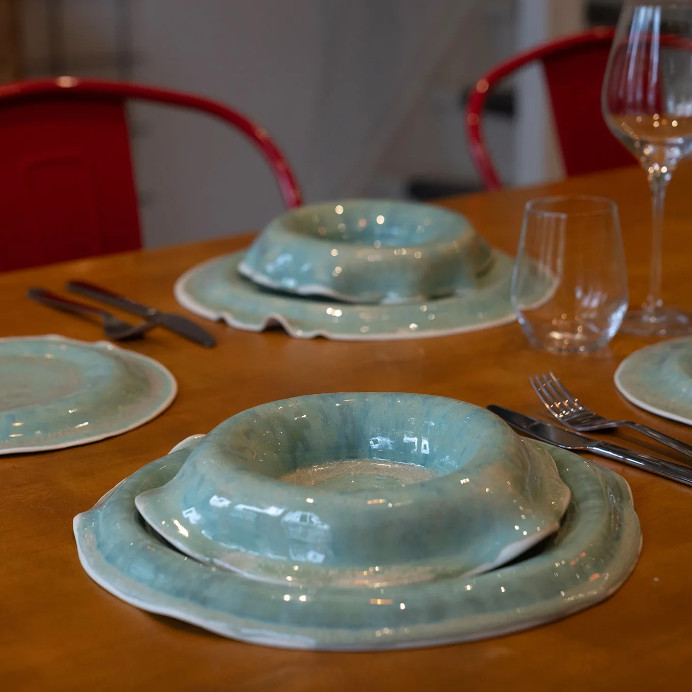 Green Waves Dinner Plate