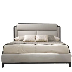 Grey Leather Bed