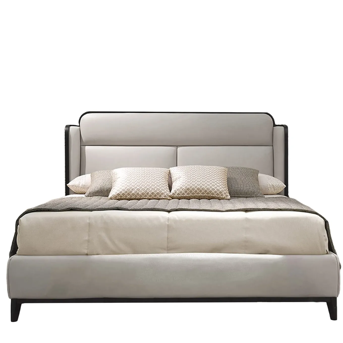 Grey Leather Bed