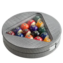 Grey Leather Billiard Game Set