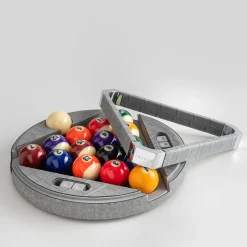 Grey Leather Billiard Game Set