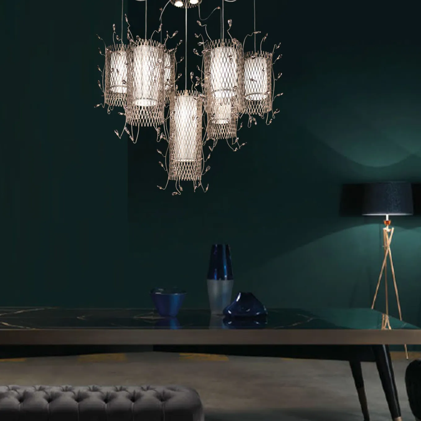 Grid 6-Light Chandelier