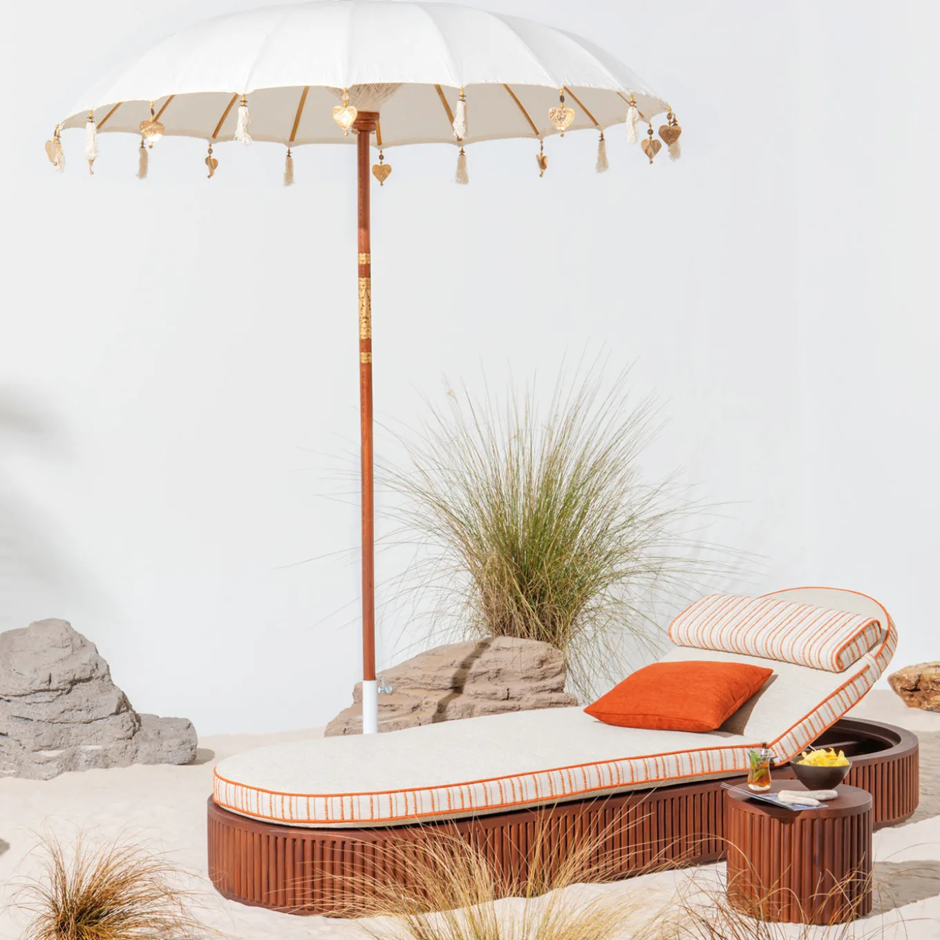 Grissini Wood Outdoor Sunlounger