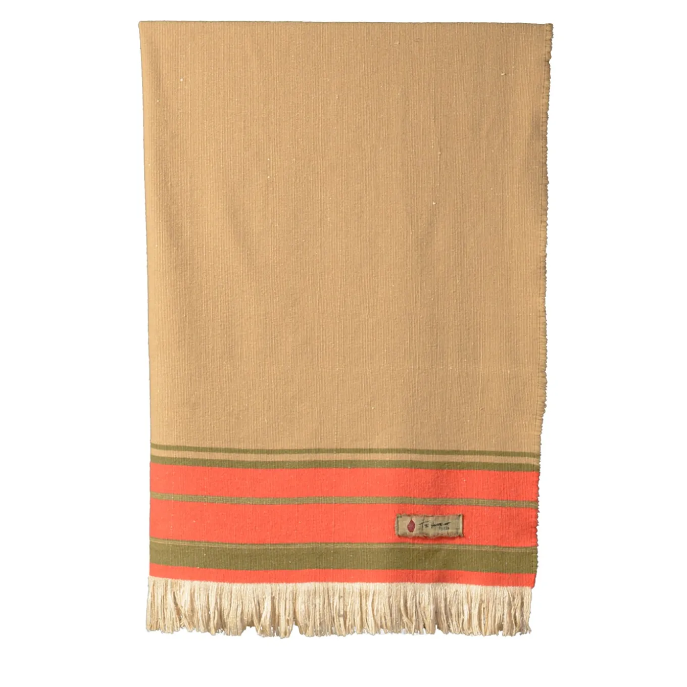 Grottesco Fringed Striped Polychrome Silk & Wool Blanket #2