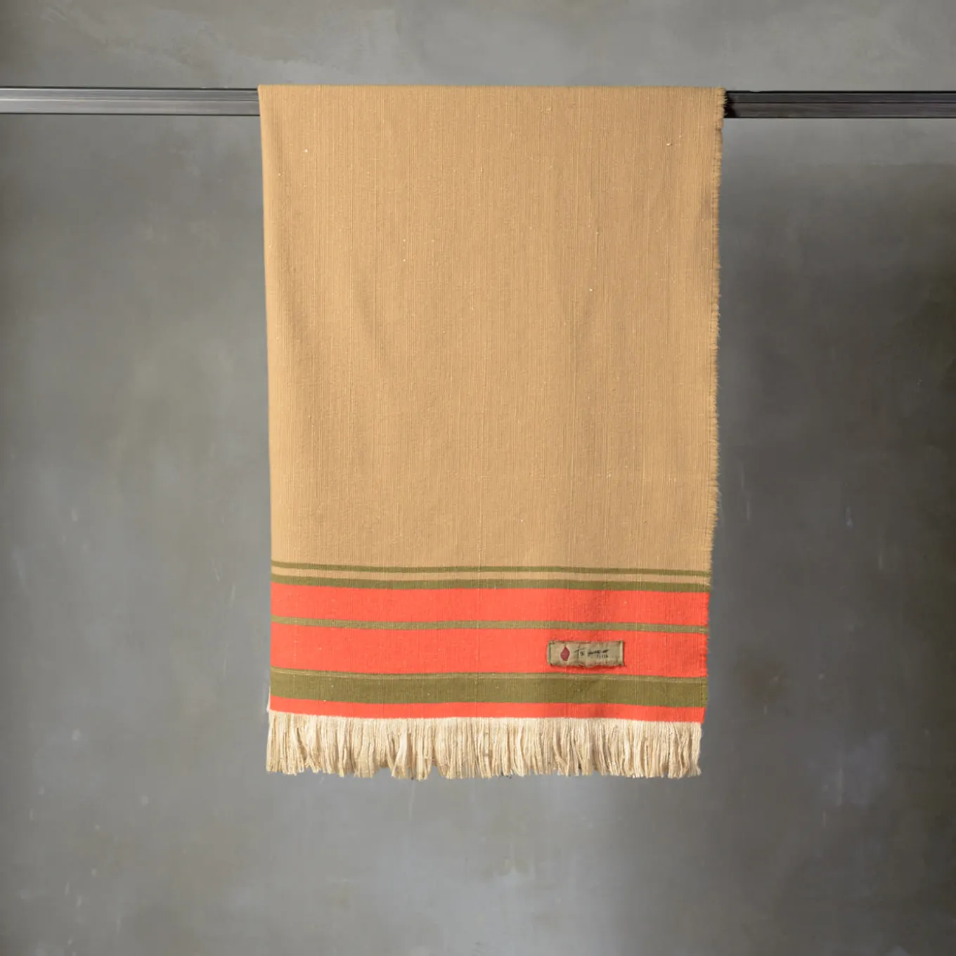 Grottesco Fringed Striped Polychrome Silk & Wool Blanket #2