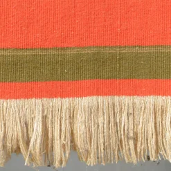 Grottesco Fringed Striped Polychrome Silk & Wool Blanket #2