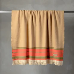 Grottesco Fringed Striped Polychrome Silk & Wool Blanket #2