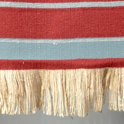 Grottesco Fringed Striped Polychrome Silk & Wool Blanket #3