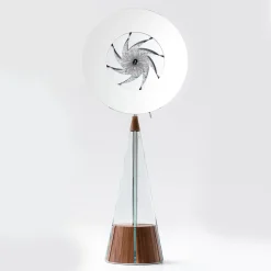 Gualtiero Canaletto Walnut With Steel And Glass Details Cabinet