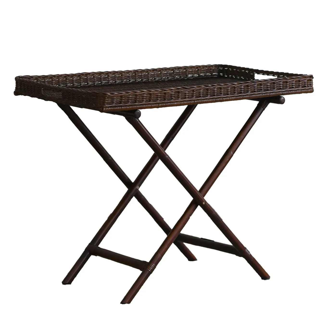 Gueridon Wicker Large Serving Table