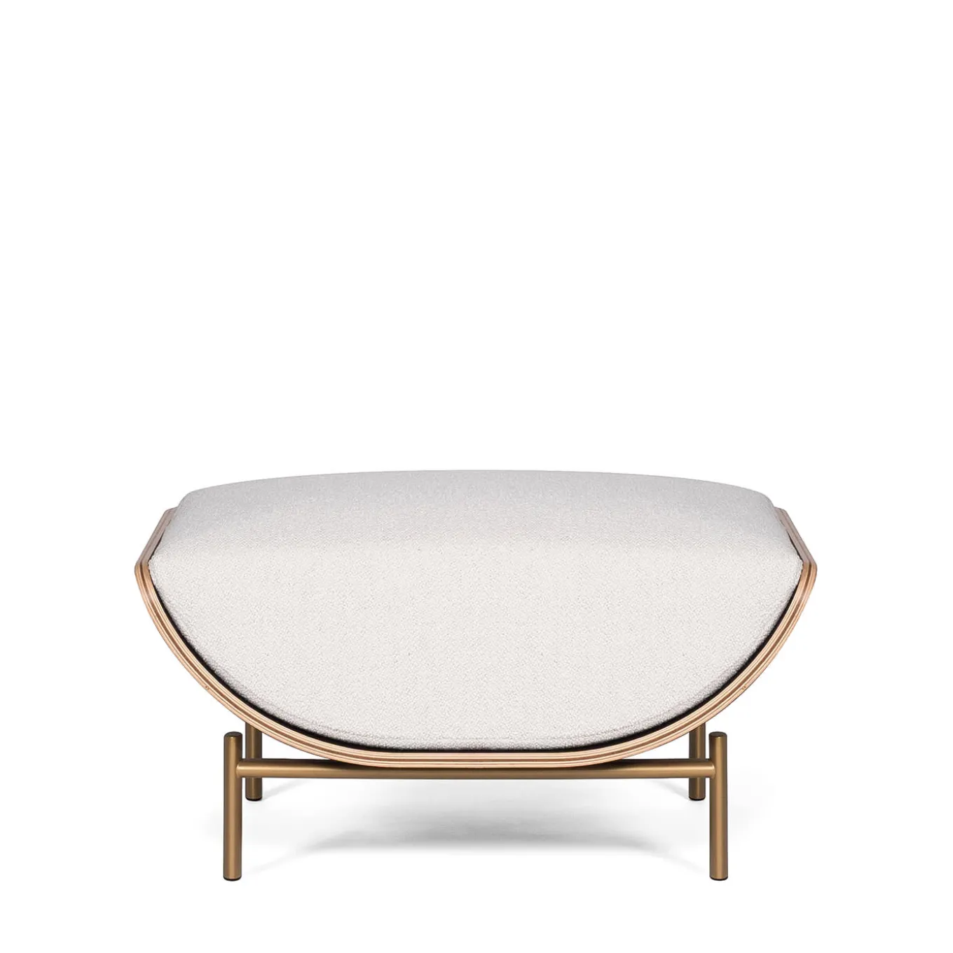 Haima' White Bouclé Pouf