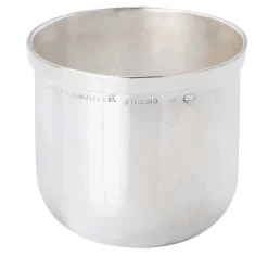 Hammered Miniature Round Glass in Premium Silver